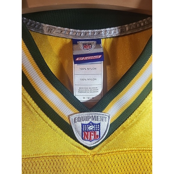 Brett Favre #4 Green Bay Packers Reebok  Football Jersey Men's Medium Yellow - Picture 4 of 8